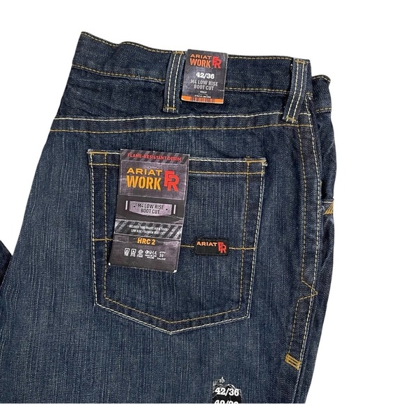 Ariat FR M4 Flame Resistant Low Rise Boot Cut Denim Work Jeans HRC 2 Size 42/36 - Picture 2 of 15